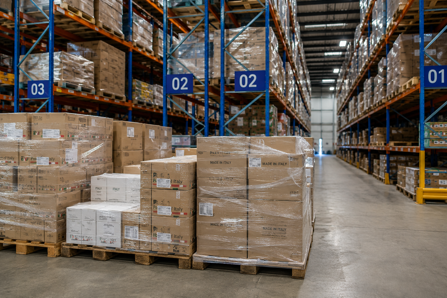 Carrello e pallet per forniture all'ingrosso